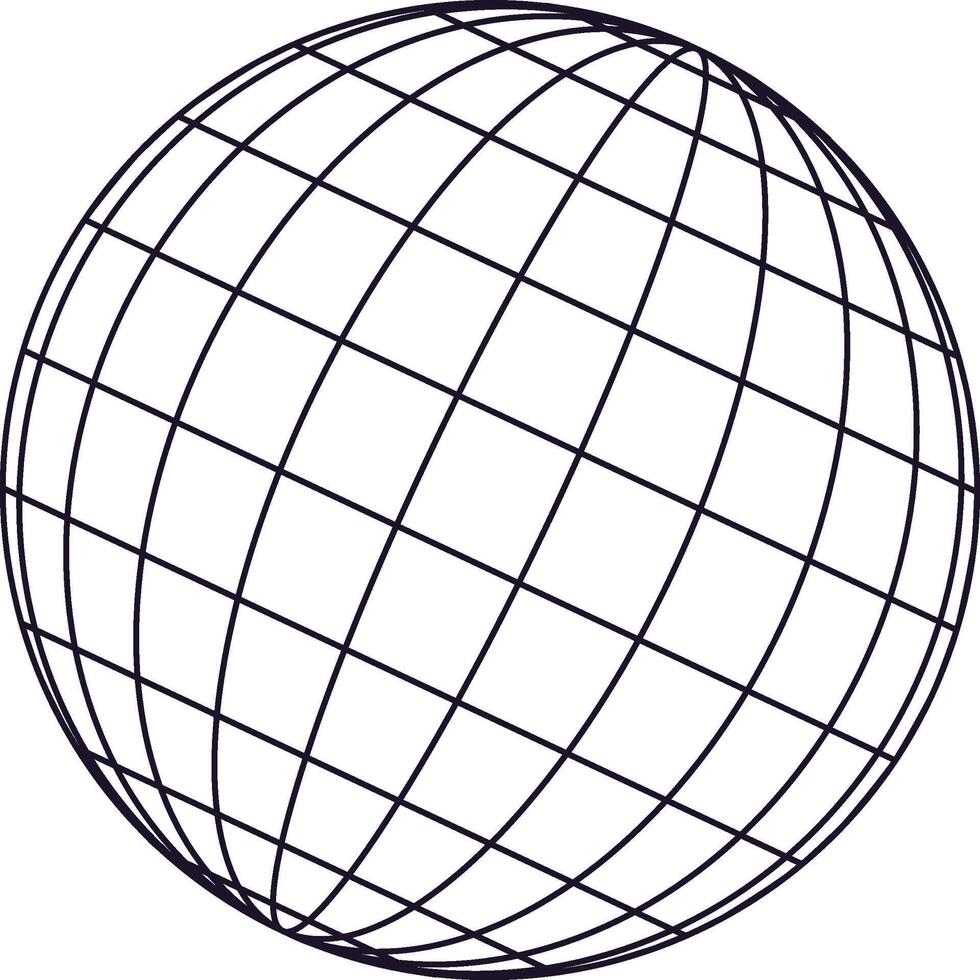 Wireframe grid globe representing global connection vector