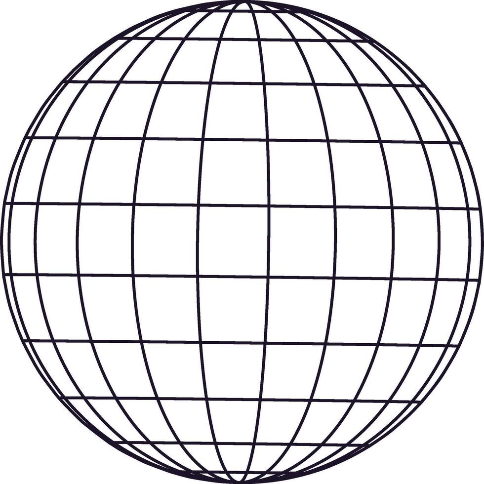 Wireframe globe grid representing global network connection vector