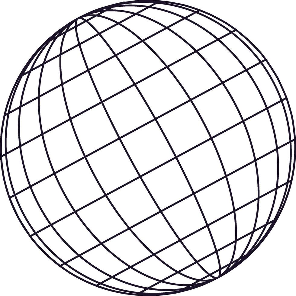 Sphere grid displaying complex global connection network vector
