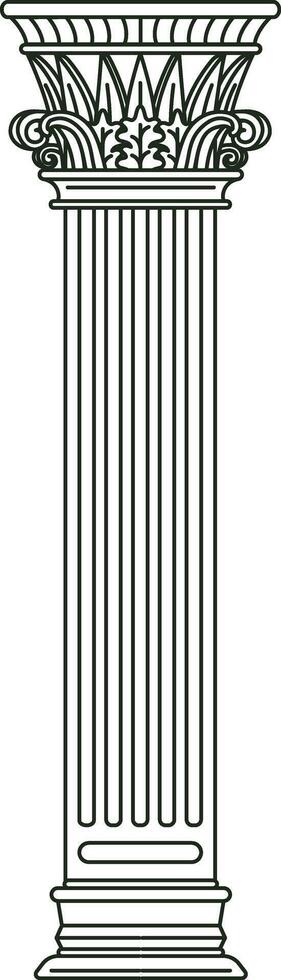 Classical architectural column drawing representing ancient structure support vector