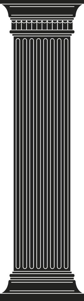 Classical fluted column illustration for architecture design vector