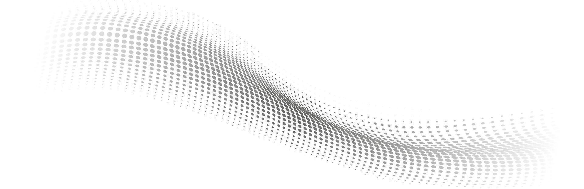 Halftone dots creating a flowing abstract wave pattern vector