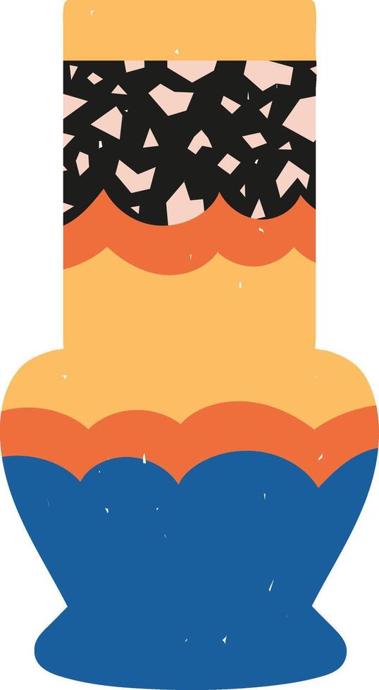 Abstract modern vase shape with colorful pattern vector