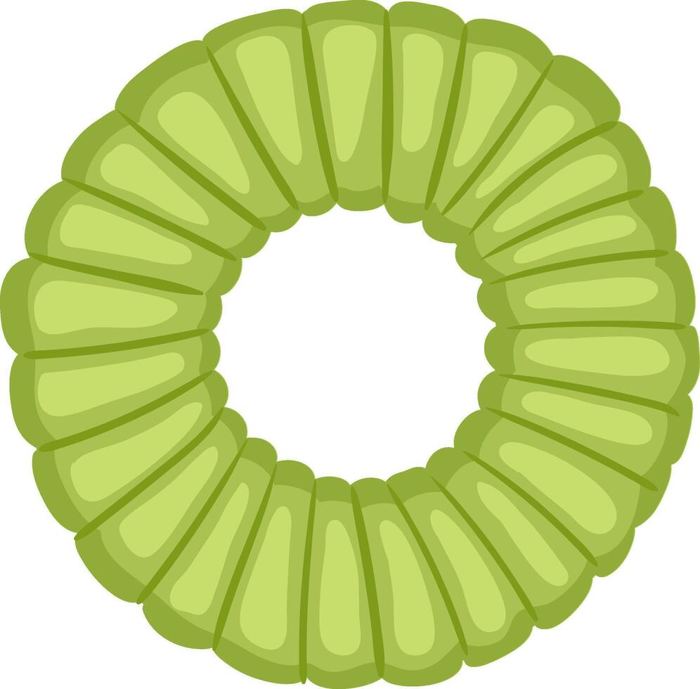 Green segmented circular object forming a ring vector