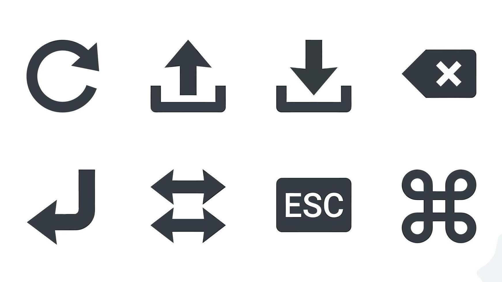 conjunto de ui flechas y mando íconos para vector