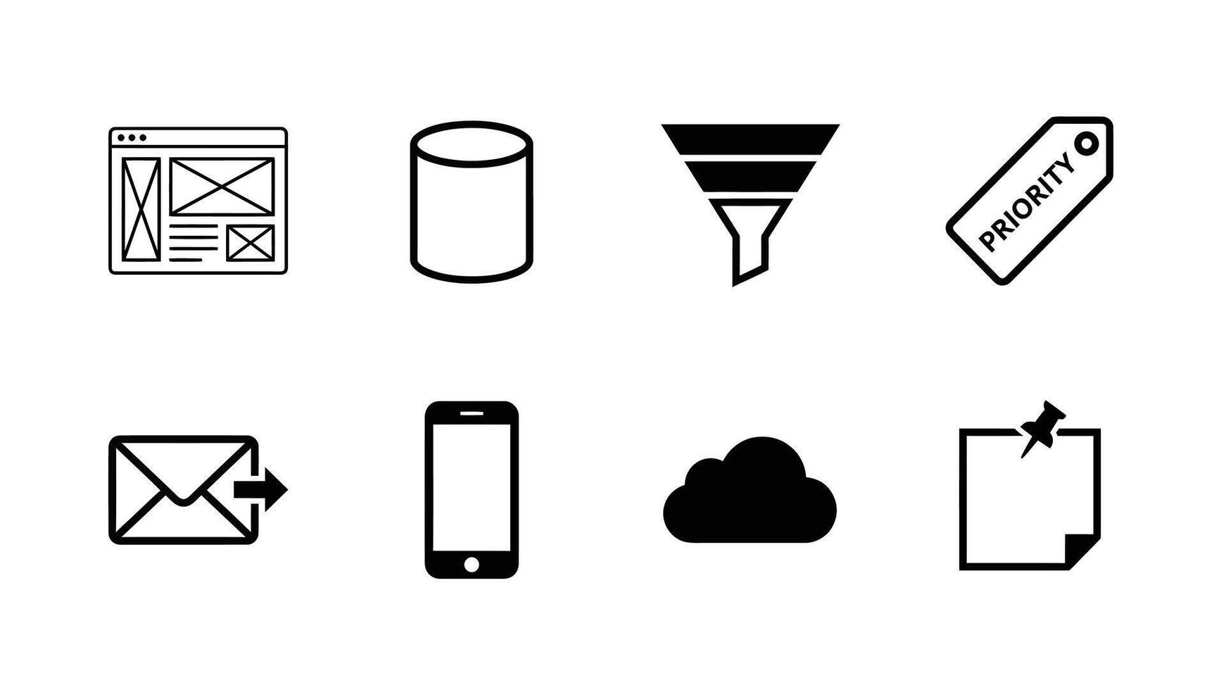 Digital Icons for Technology and Business Concepts vector