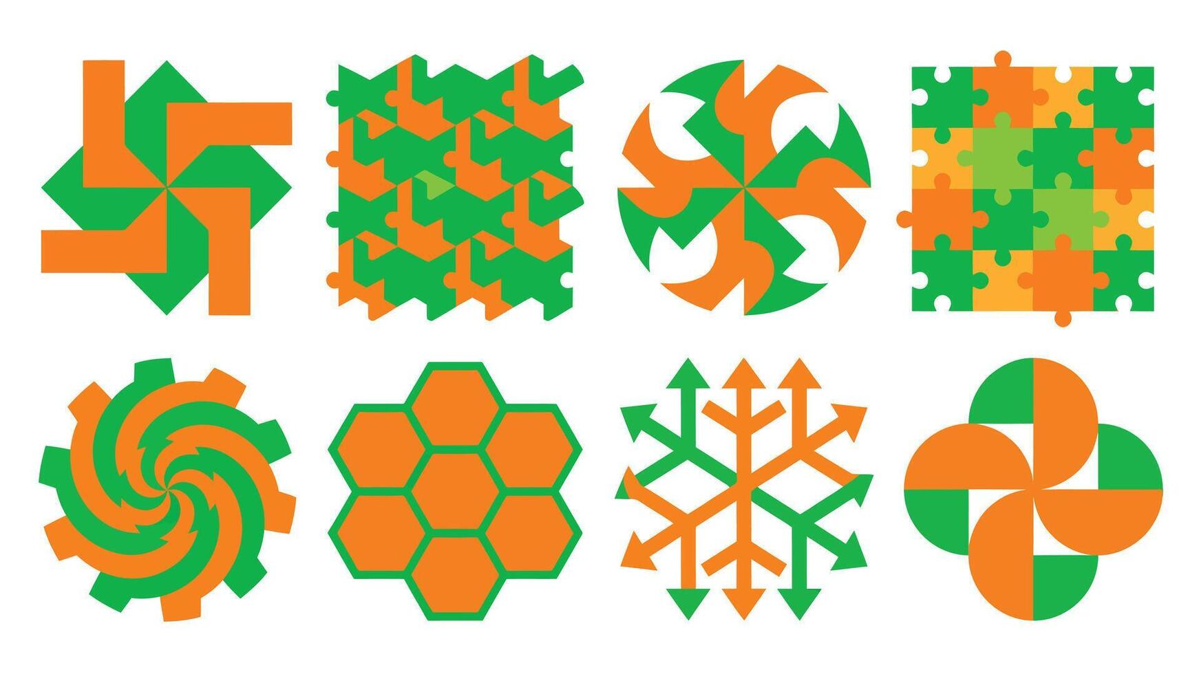 Abstract Geometric Patterns and Shapes Collection vector