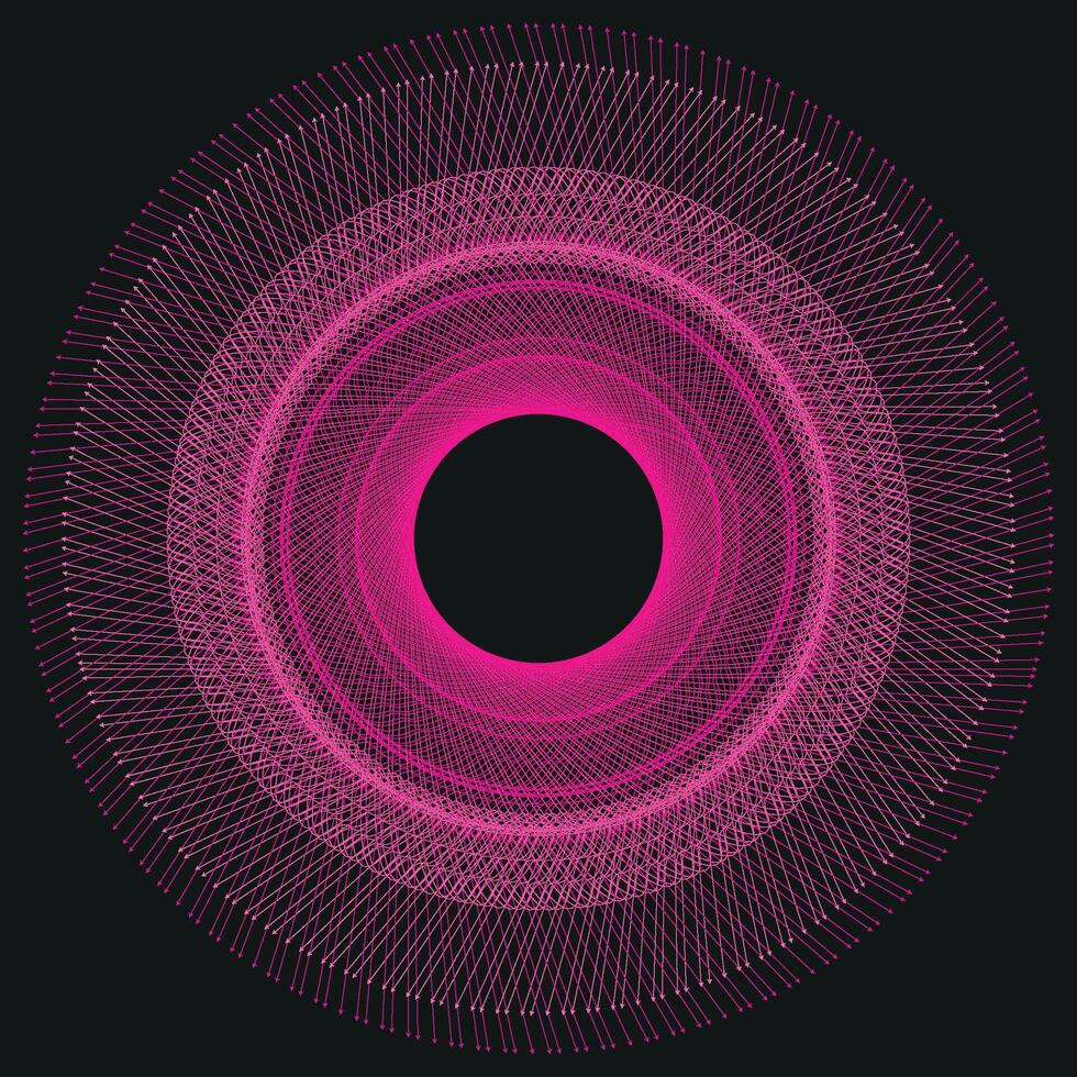 Magenta Circular Geometric Pattern Design vector