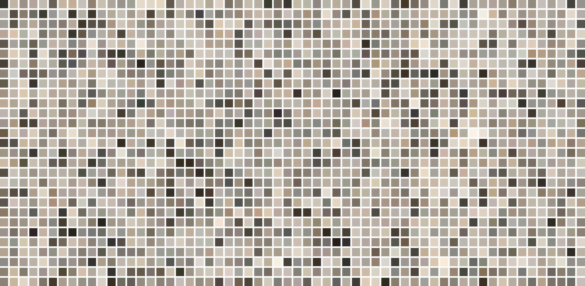 Neutral earth tone color pixelated grid with geometric square shapes background vector