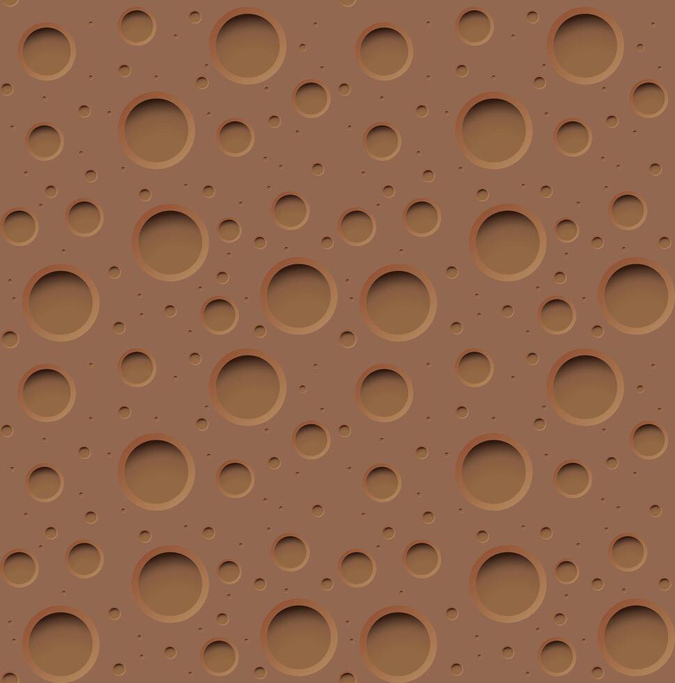 Seamless brown earth surface pattern background texture with many round holes vector