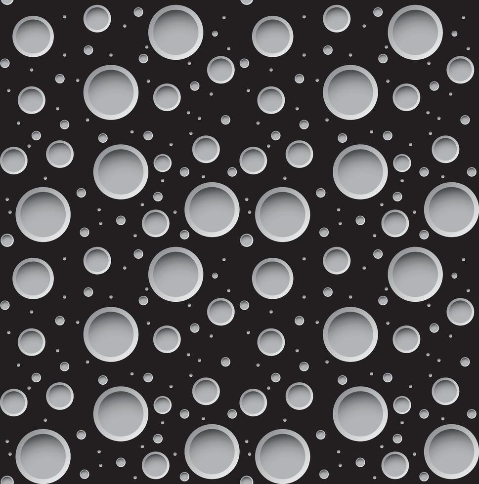 Seamless moon craters surface pattern gray black background texture space theme vector