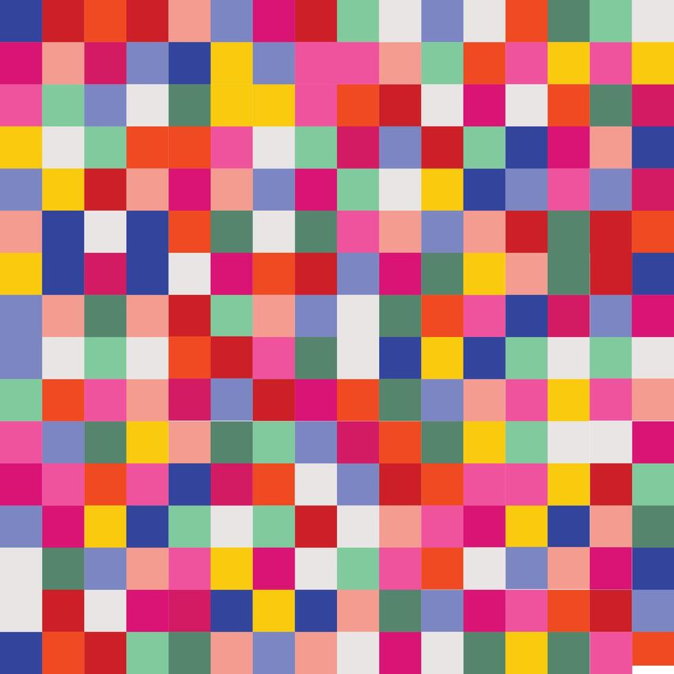 Rainbow Checkerboard retro colours seamless pattern. Geometric abstract background. Checkered surface. Good for print, wrapping paper vector
