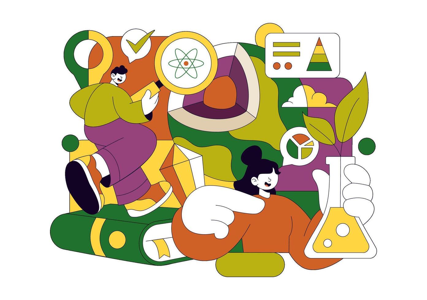 Earth Structure Illustration Presenting Stratigraphy Review And Mineral Layer Assessment For Exploration Background vector
