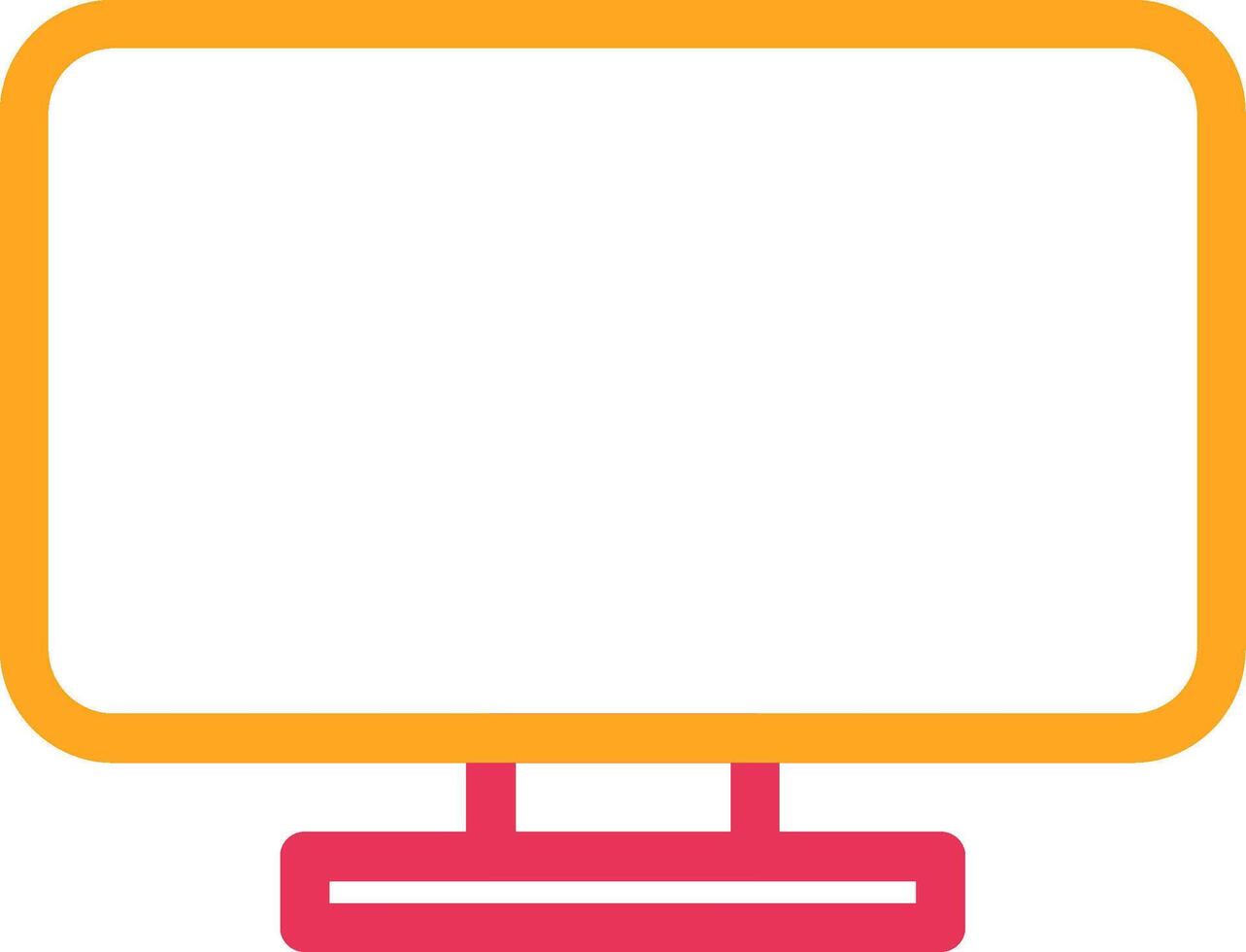 A computer monitor with a white screen vector