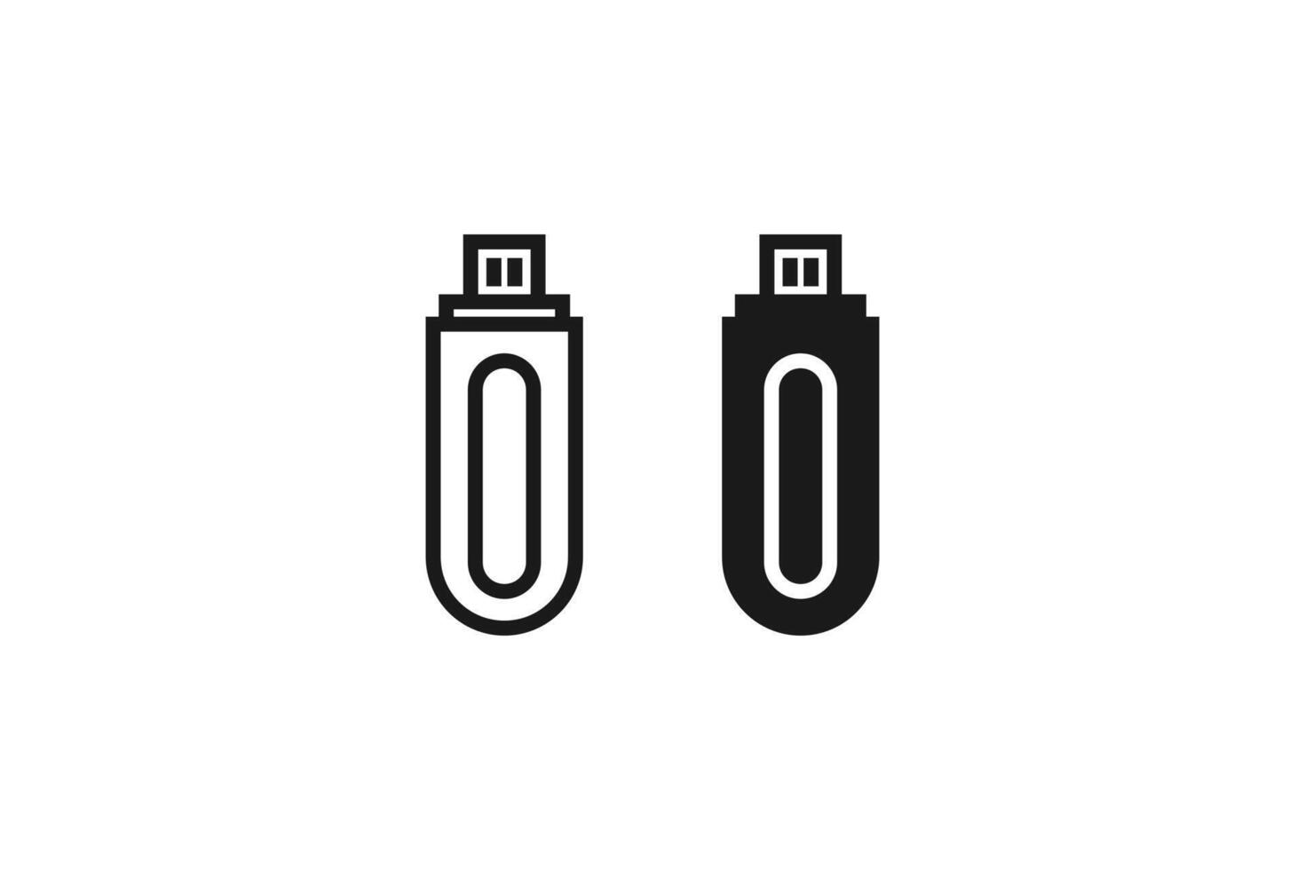 flash disk icon line and flat design vector