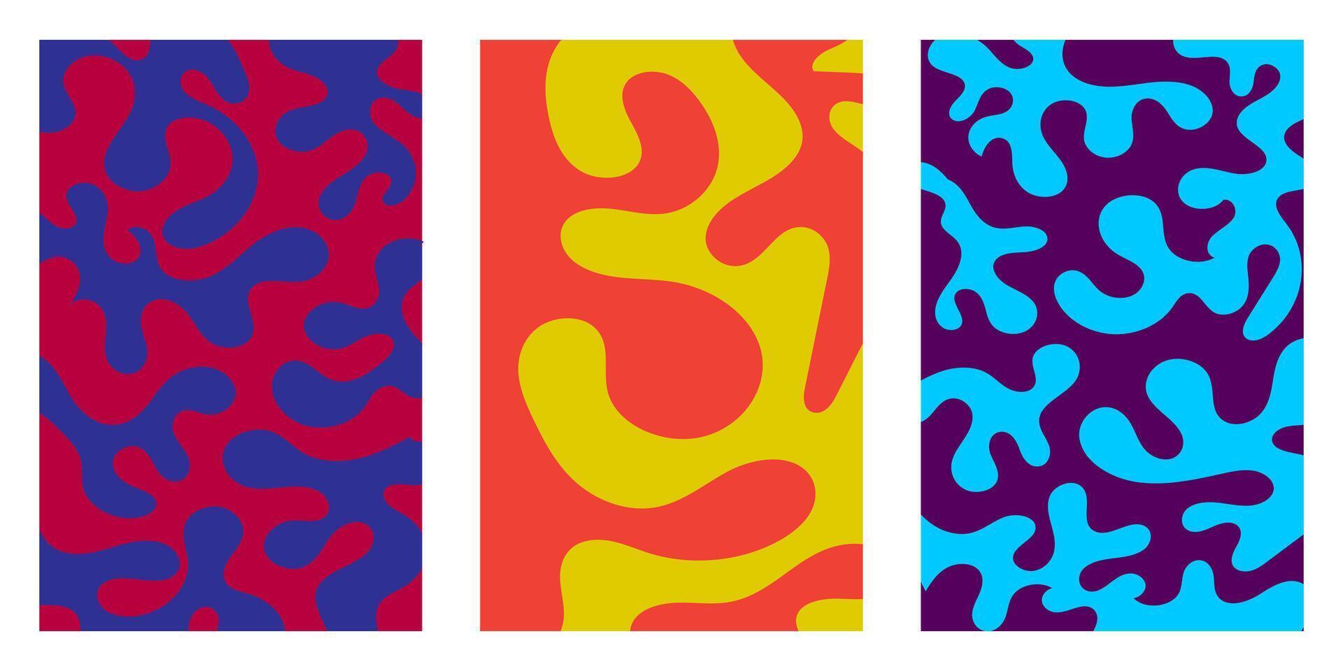 texture design set for packaging, with abstract fluid patterns. vector