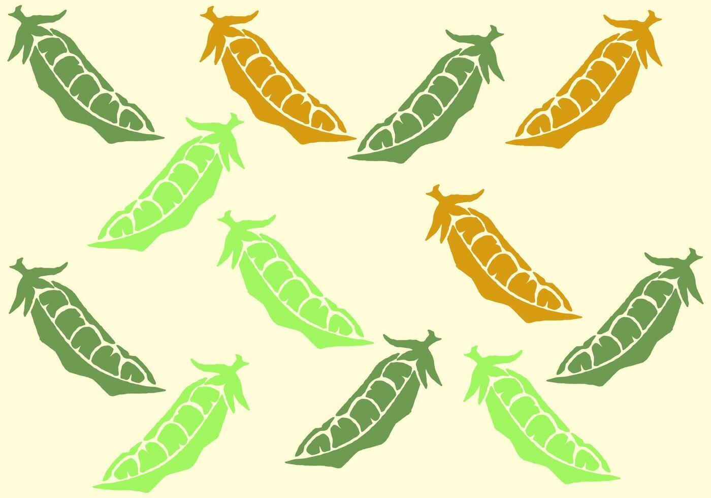 Pea Pods Pattern background layout arrangement of pea pods in various shades, creating a lively and visually appealing pattern, perfect for adding a touch of freshness and natural design. vector