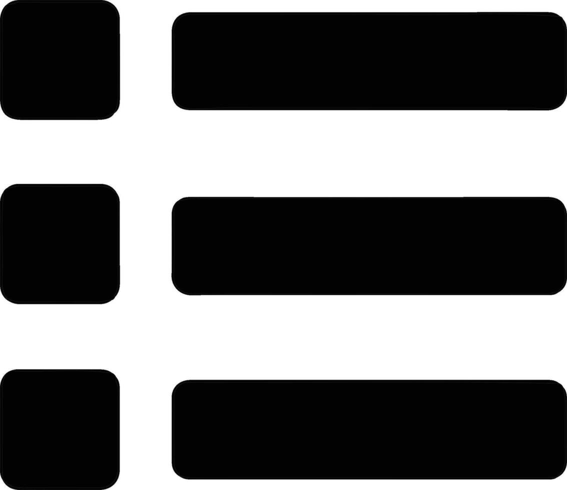 Three black square and rectangular buttons, simple, clean, modern graphic design vector