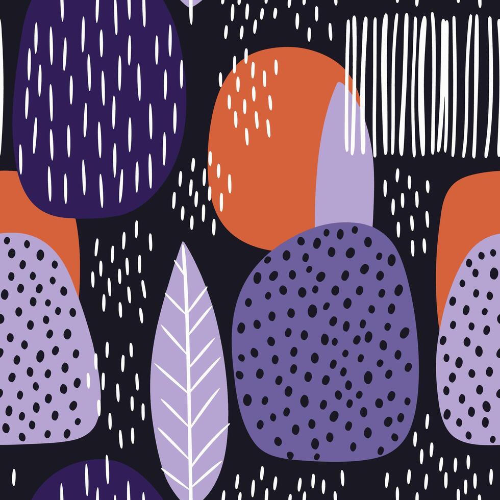 Abstract Organic Shapes and Patterns in a Playful, Modern Composition vector