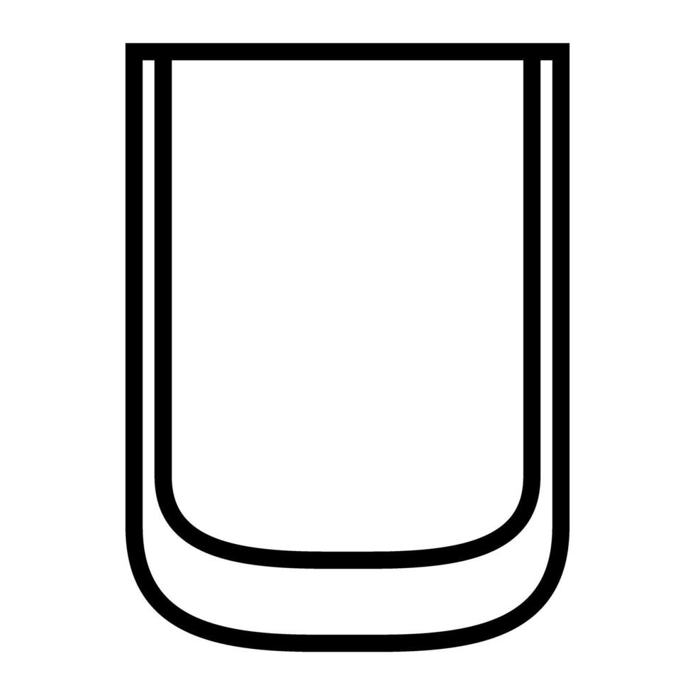 Empty glass icon. Outline empty glass icon for web design isolated on white background vector