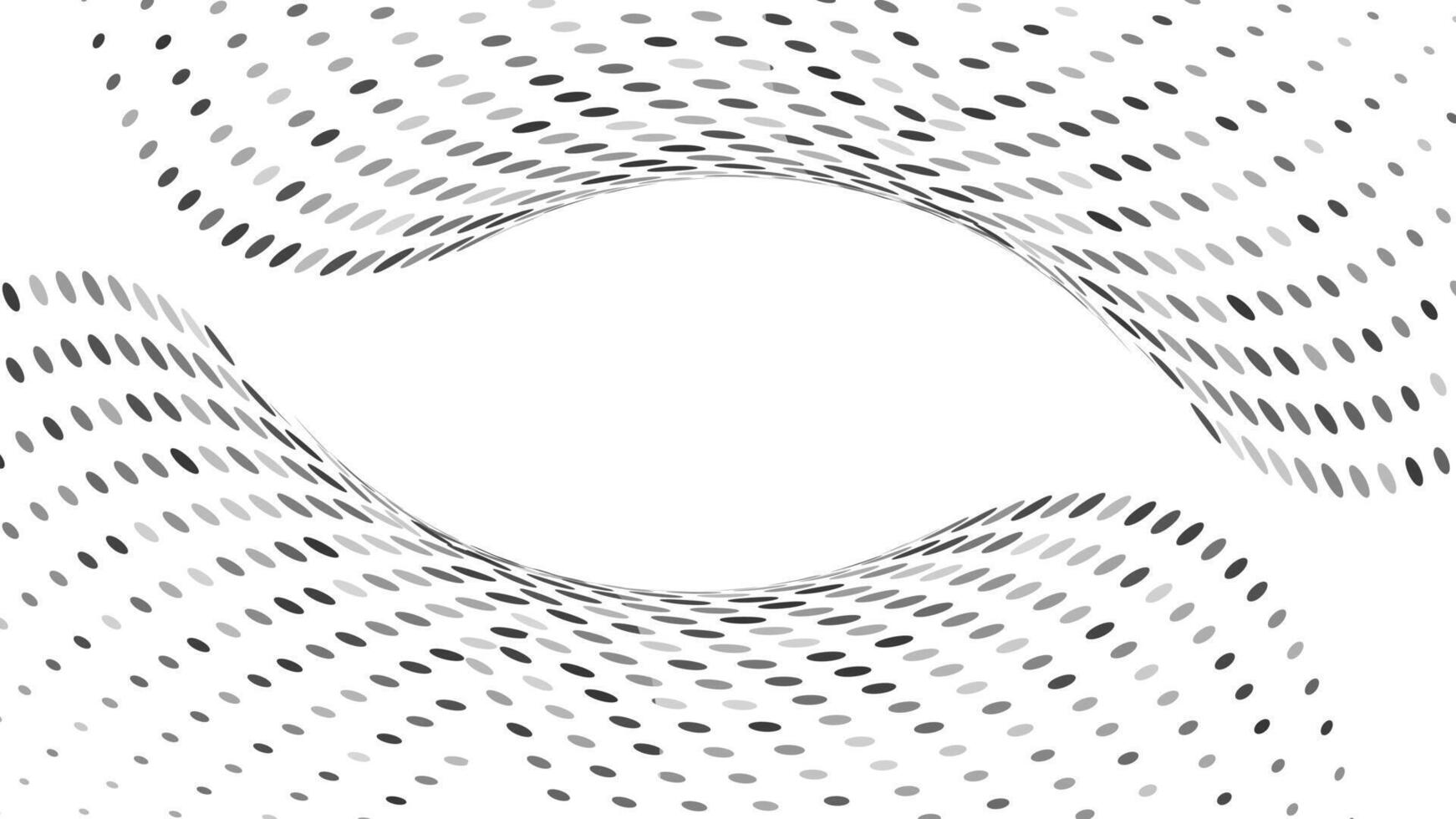 Abstract Black and White Halftone Wave Background with Dynamic Dots vector