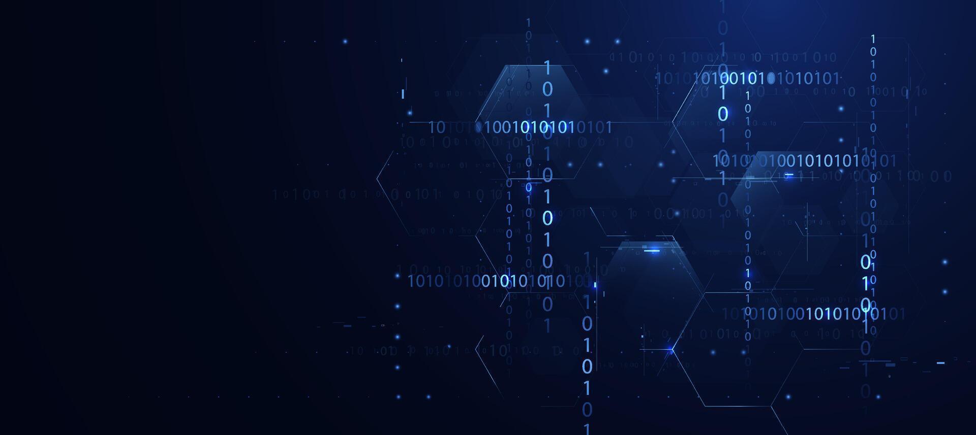 Digital data visualization with hexagons vector