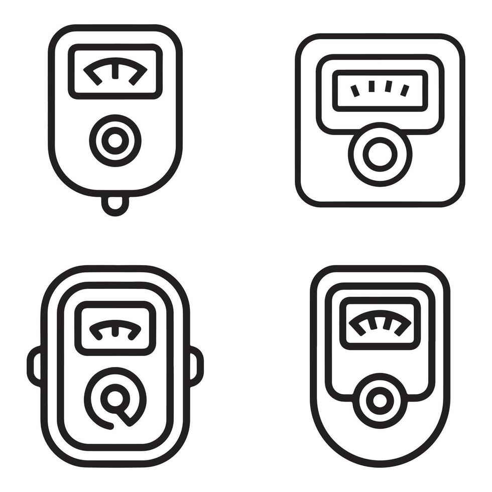Creator royalty smart meter icon outline set featuring a distinctive silhouette design vector