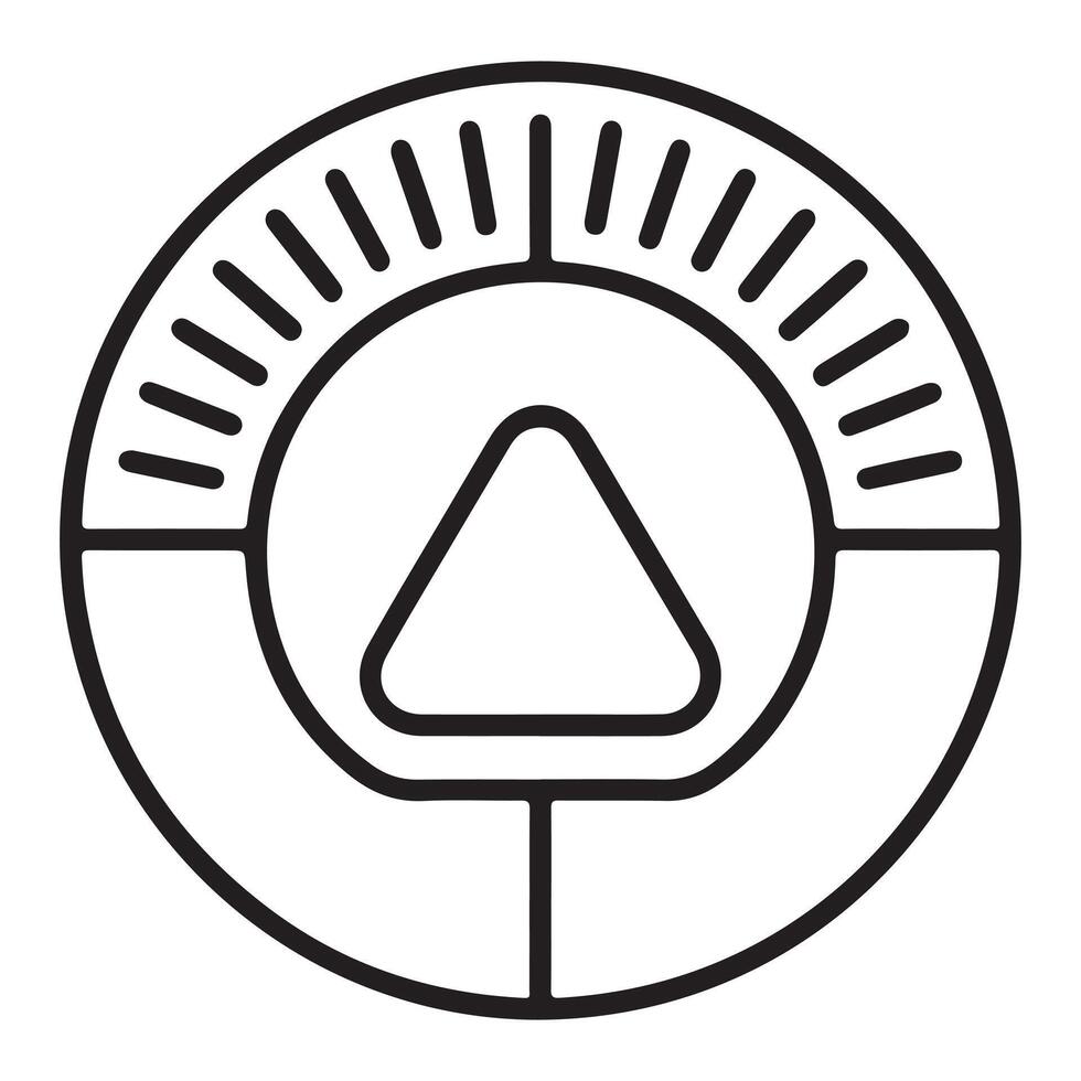 Outline of an air quality index sensor device with a distinctive silhouette style vector