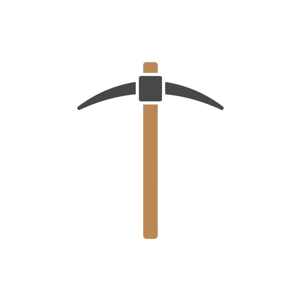 Simple flat icon of a pickaxe tool for mining and construction vector