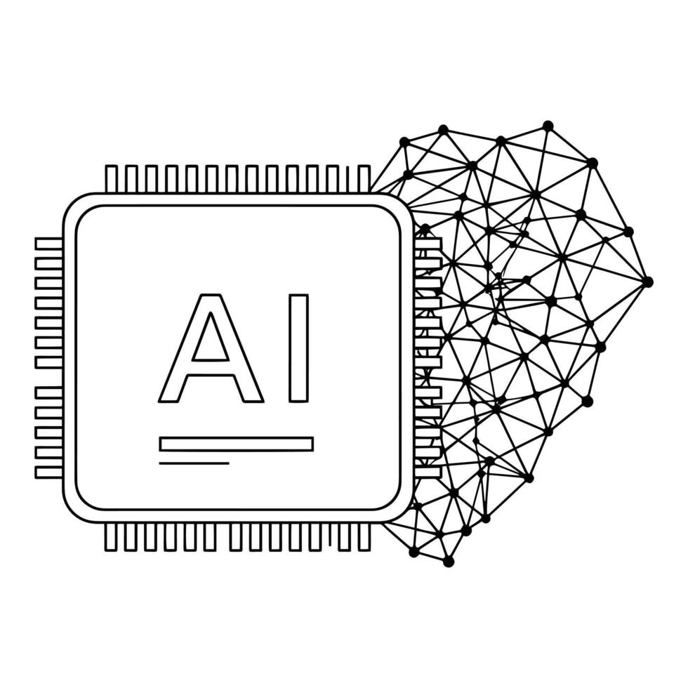 AI Microchip Network Abstract Technology Innovation Digital Connection vector