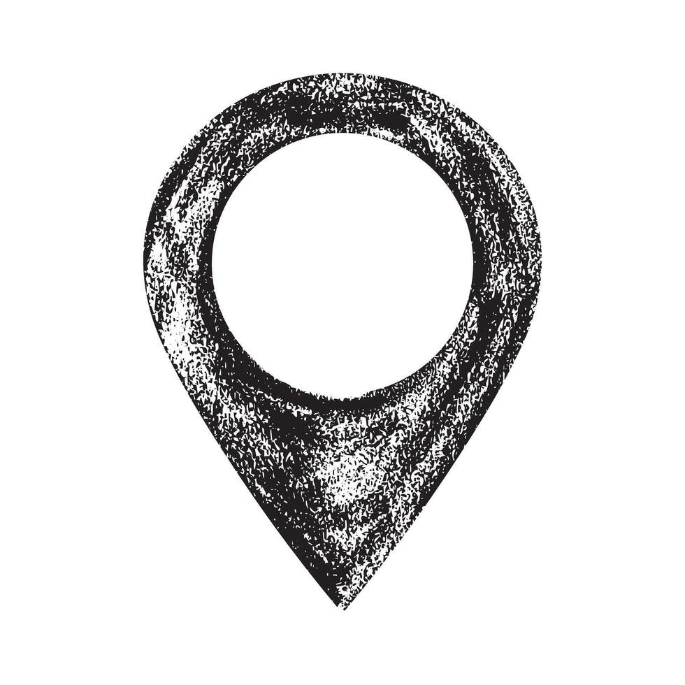 Grunge Style Location Pin Icon with Distressed Texture vector
