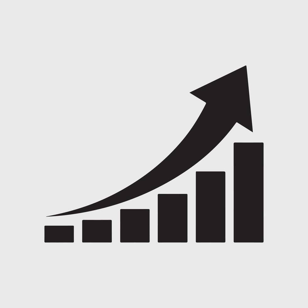 un flecha yendo arriba un grafico gráfico icono vector
