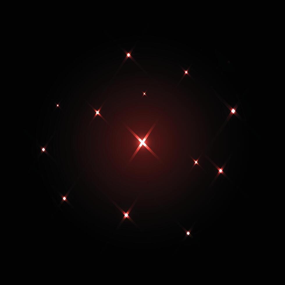 Red glowing abstract light particles creating a vibrant shimmer vector