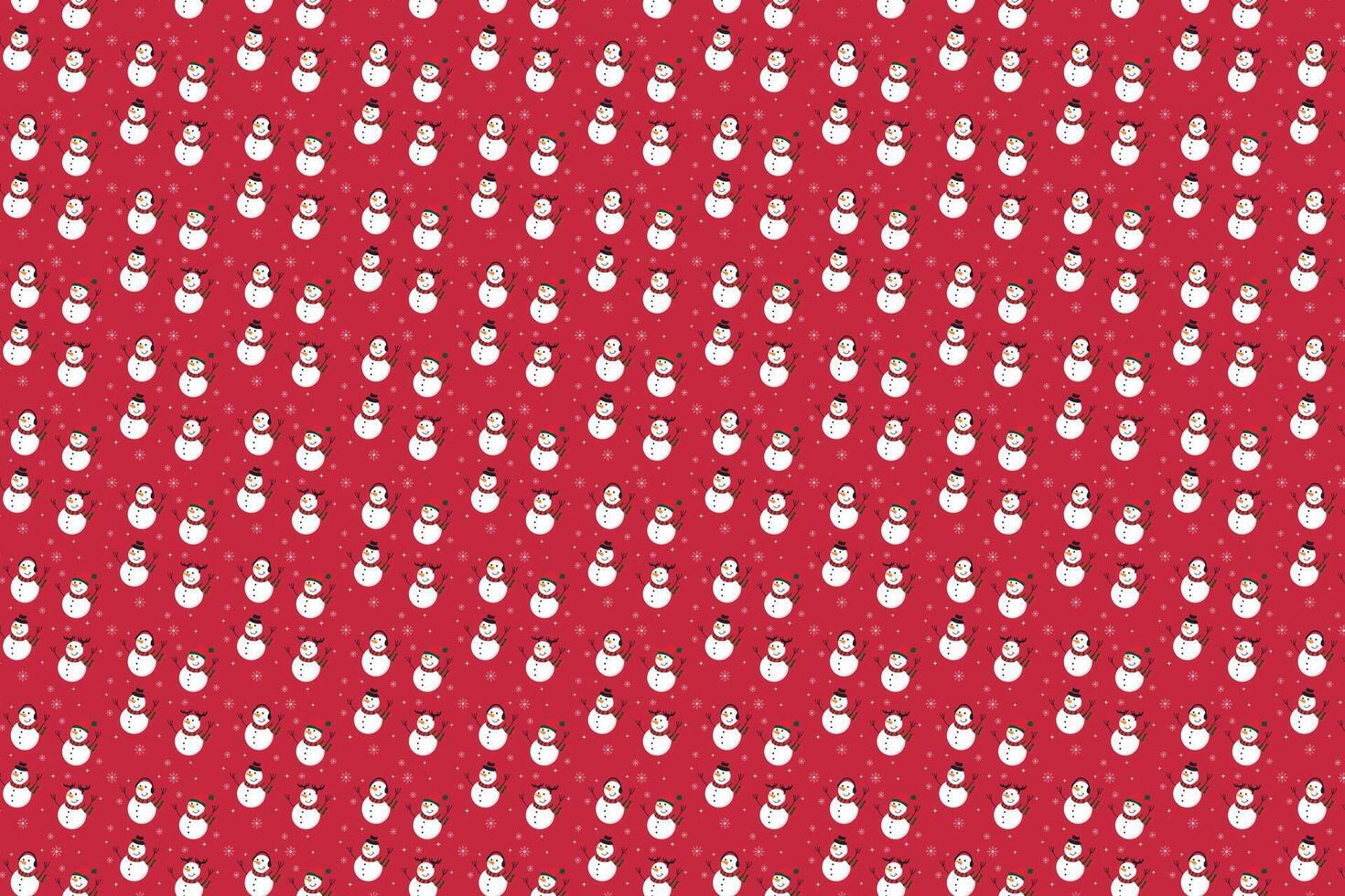 a red and white snowman pattern on a red background vector