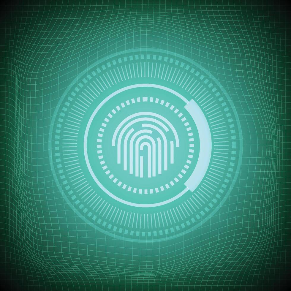 Digital Fingerprint Recognition Technology with Abstract Background vector