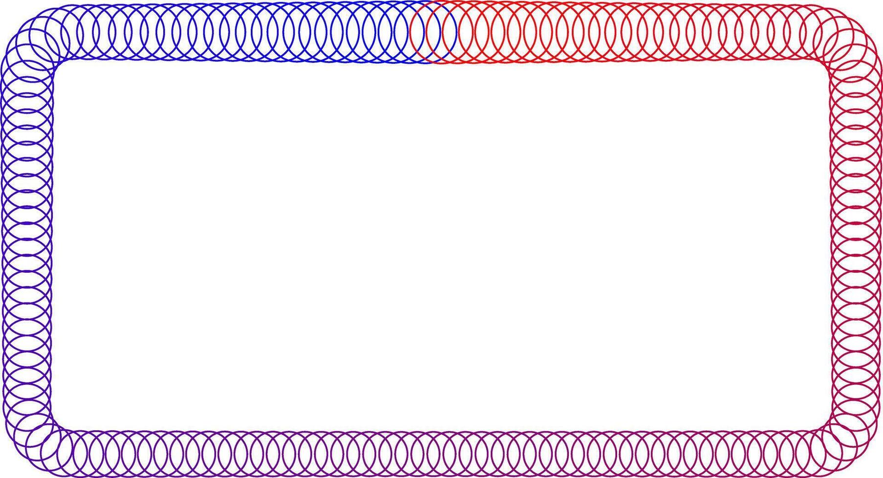 Colorful looping oval frame with smooth gradient lines forming a modern decorative abstract border vector