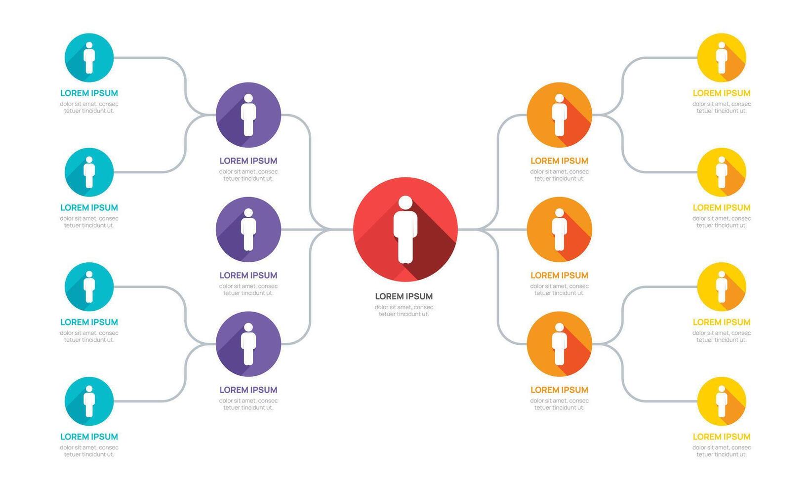 organization chart Infographic flowchart template for with business avatar icons. vector