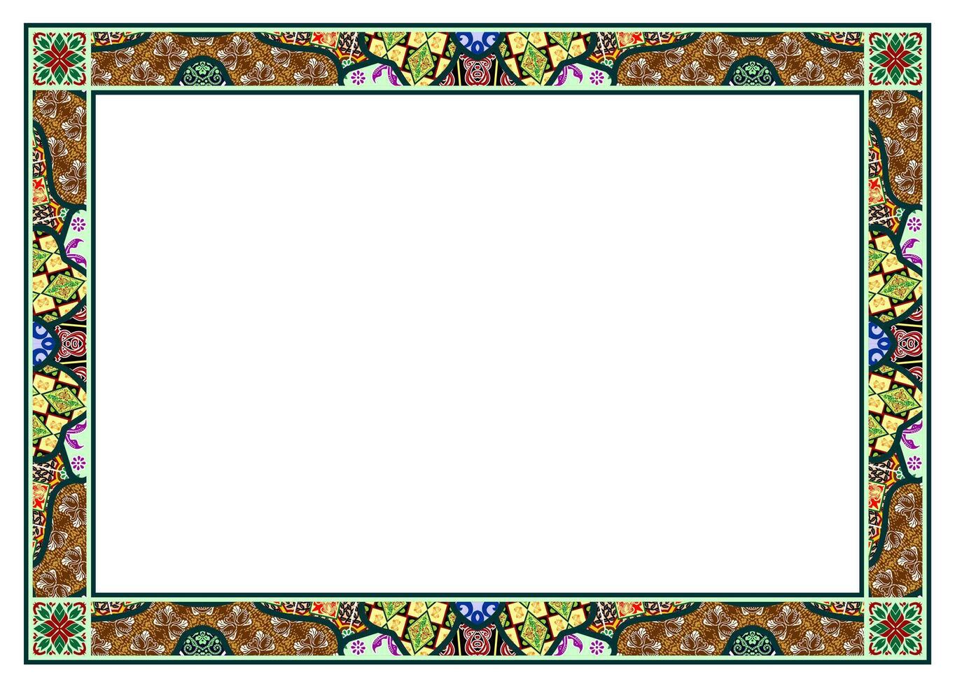 a square frame with a floral pattern vector