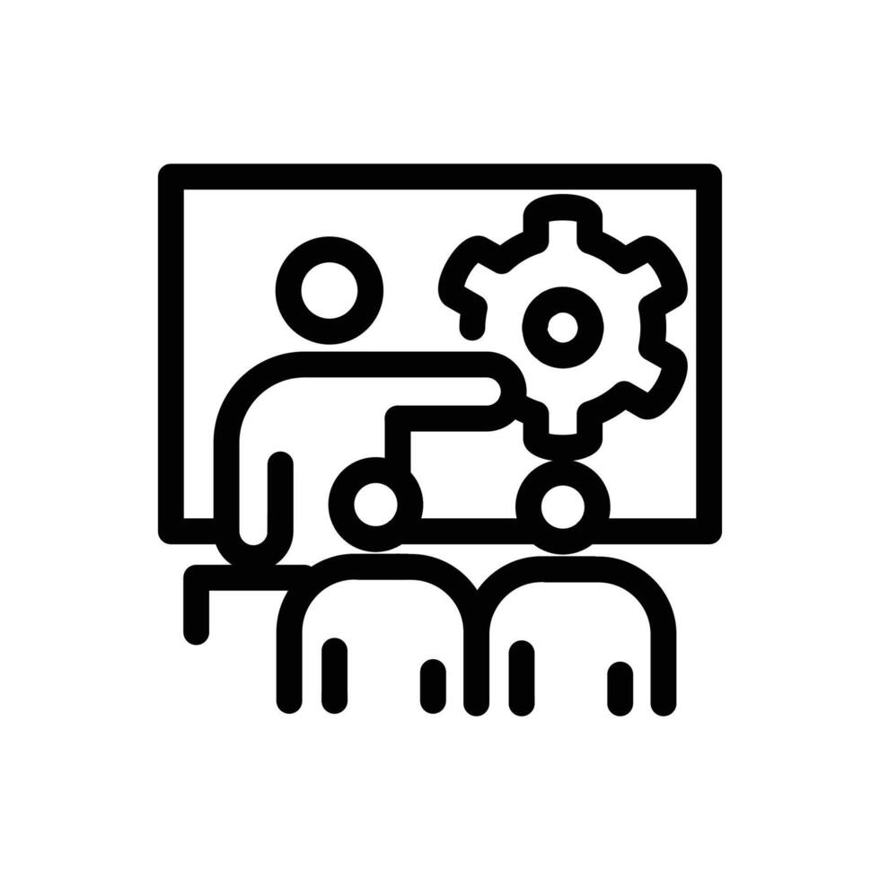 Engineers Receiving Training on Industrial outline icon design good for web or mobile app vector