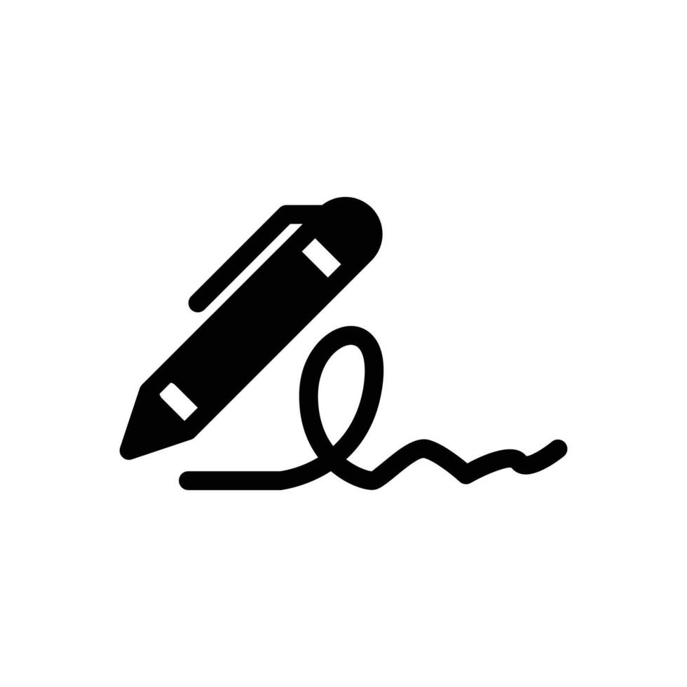 signature solid icon design good for web or mobile app vector