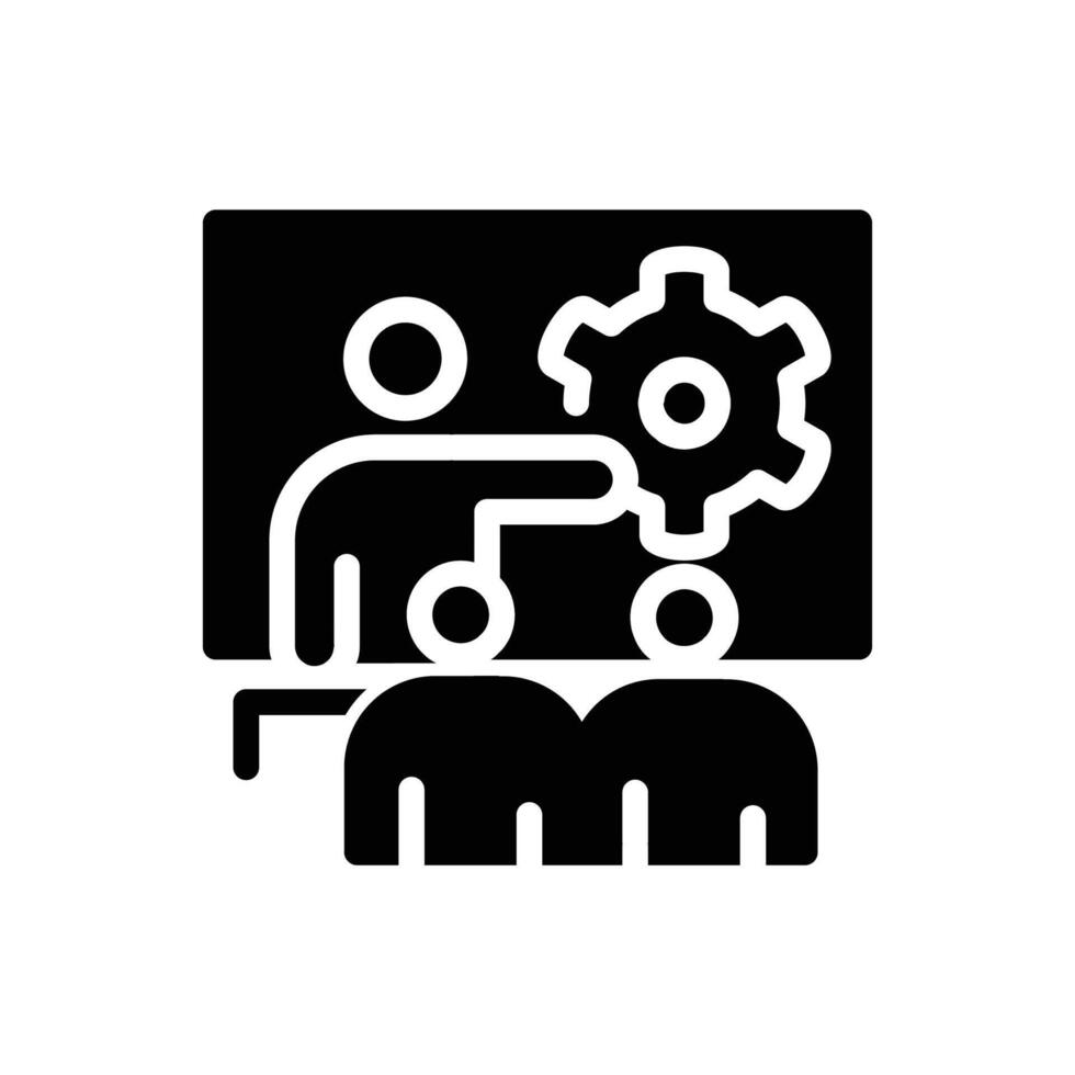 Engineers Receiving Training on Industrial solid icon design good for web or mobile app vector