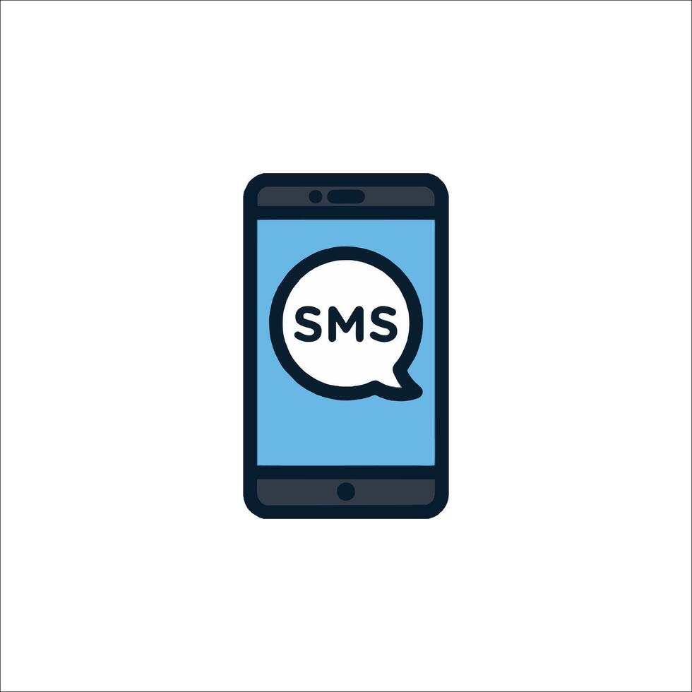 SMS Text Message on Smartphone Icon Mobile Communication vector