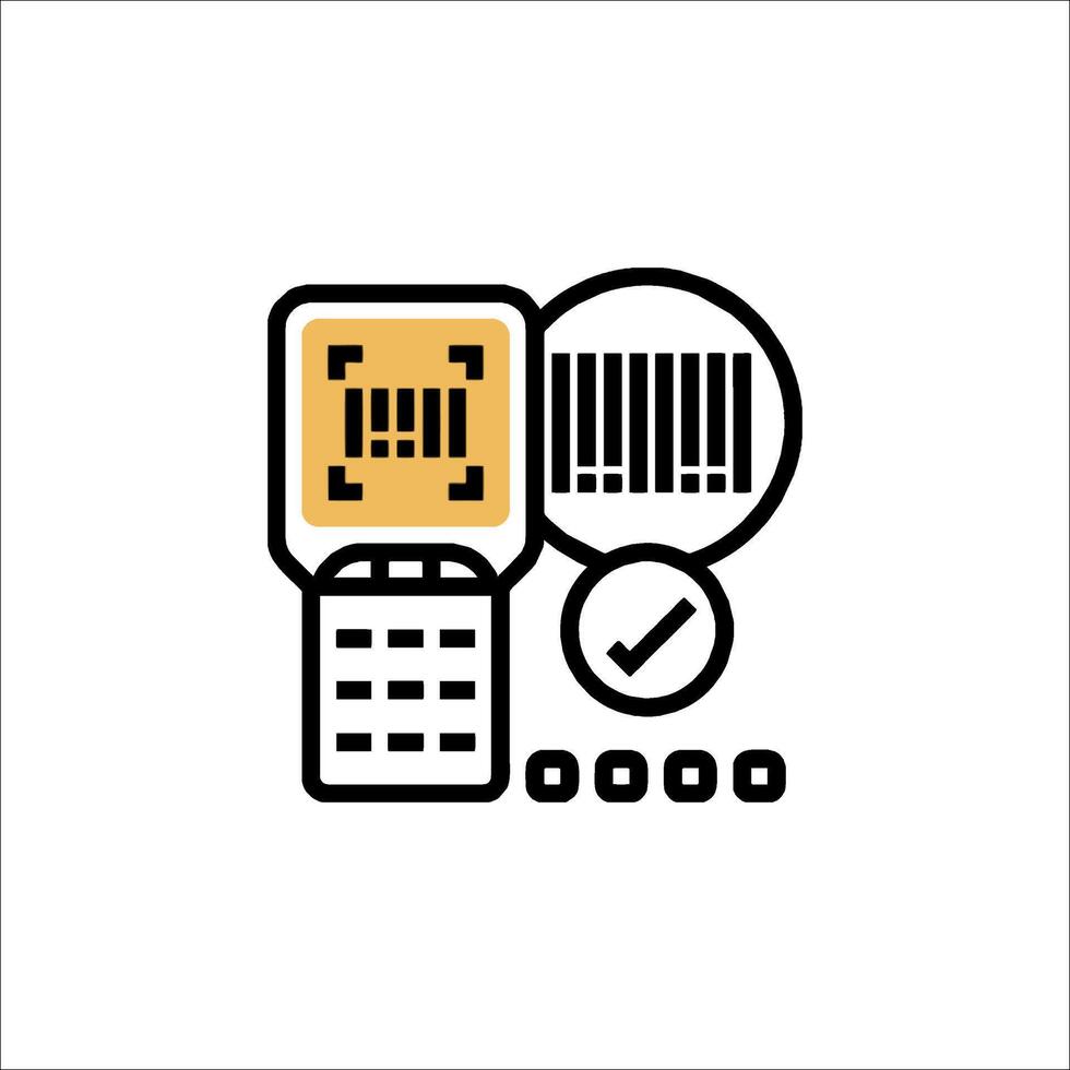 Barcode Scanner Icon Mobile Scanning Verification Technology, checkmark vector
