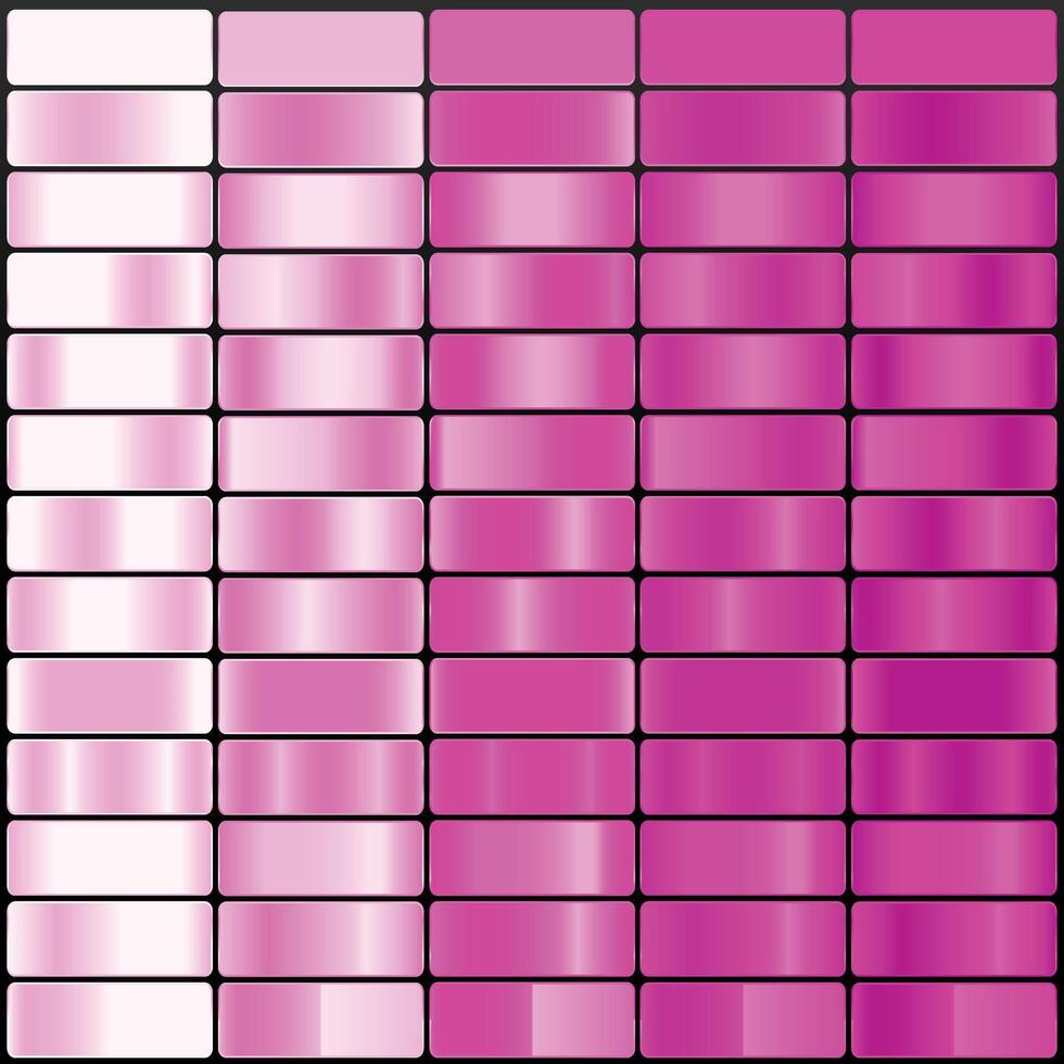 Gradient color Palette. Color are Lavender Blush, Violet, Orchid, Deep Pink, Magenta, Swatches for gradient background and Versatile design use. vector