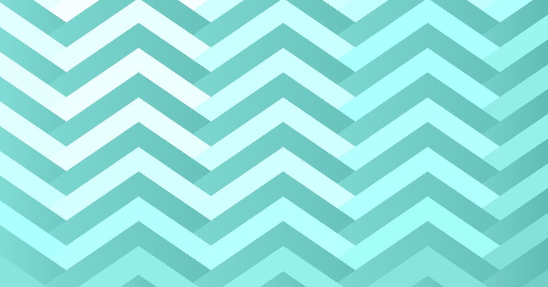 Abstract mint cyan chevron pattern background with zigzag lines creating dynamic geometric texture vector