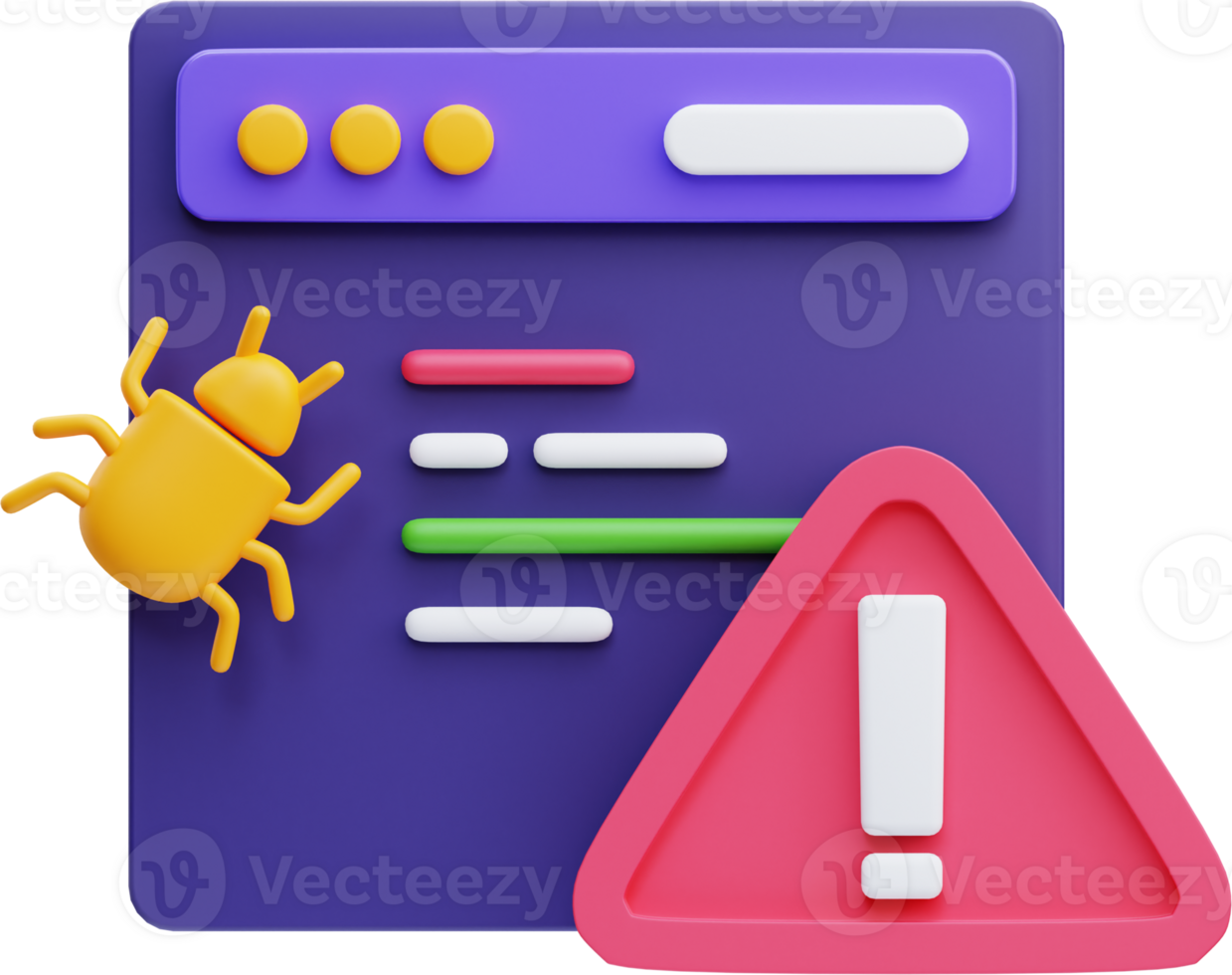 3d error y error icono en transparente antecedentes png
