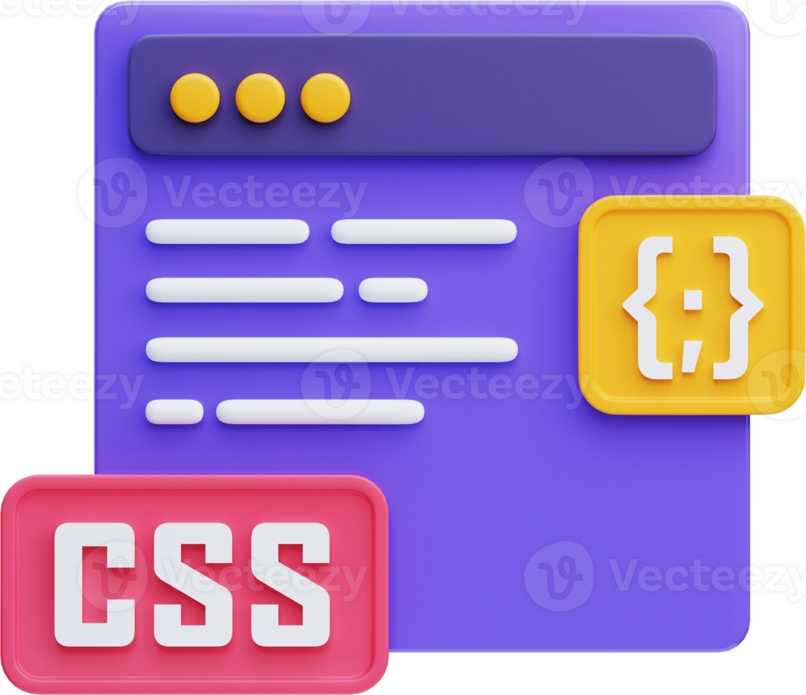 3d css codering icoon Aan transparant achtergrond png