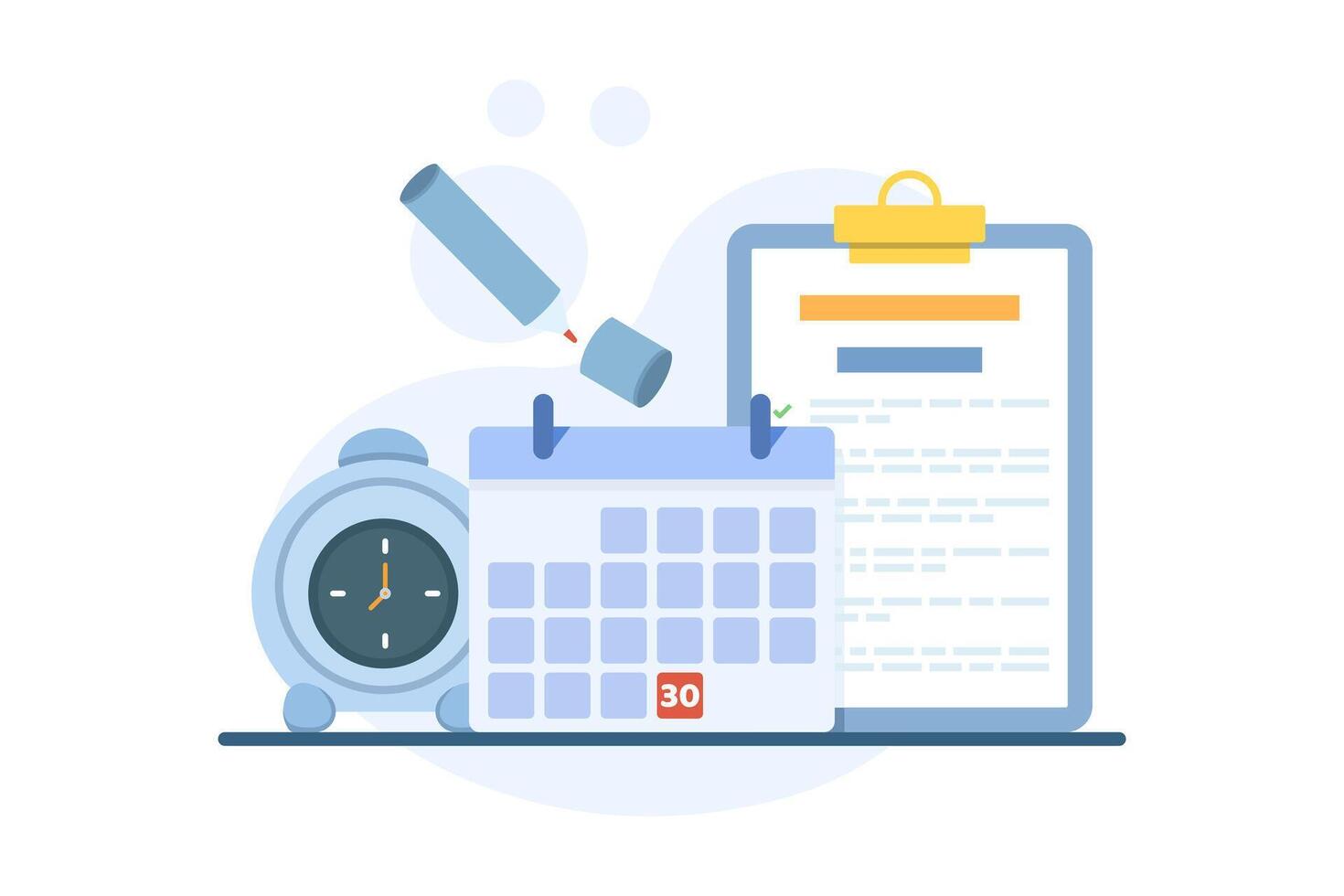 Illustration of an online calendar used for business schedule planning, representing task organization, meeting management, and professional workflow tools. vector