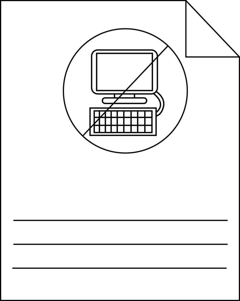 un blanco página caracteristicas un No computadora símbolo líneas ofrecimiento un sencillo desconectado mensaje vector
