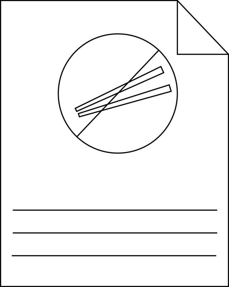 Paper with a no straws symbol featuring a circle with a diagonal line crossing through three straws vector